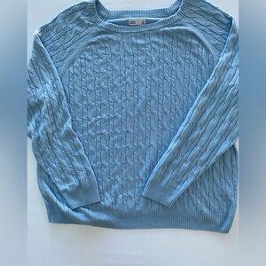Croft & Barrow Ice Blue Cable Knit Raglan Sweater XXL
